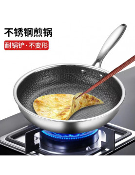 不鏽鋼蜂巢平底鑊30cm