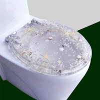 馬桶蓋 UVO型家用通用老式抽水樹脂馬桶圈加厚坐便器蓋廁所板配件-透明海星 馬桶蓋 UVO型家用通用老式抽水樹脂馬桶圈加厚坐便器蓋廁所板配件-透明海星