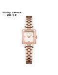 WellyMerck - 精緻玫瑰金方形手錶