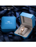 WellyMerck - 精緻玫瑰金方形手錶