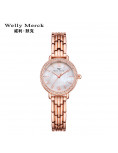 WellyMerck - 珍珠光澤玫瑰金手錶