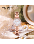 WellyMerck - 珍珠光澤玫瑰金手錶