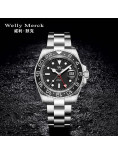 WellyMerck - 093男款銀色鋼帶手錶