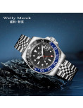 WellyMerck - 093男款銀色鋼帶手錶