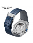 Welly Merck - 124男款皮带银壳手表