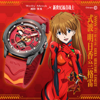 Welly Merck - EVA02款黑色钢带黑色壳红面手表 Welly Merck - EVA02款黑色钢带黑色壳红面手表