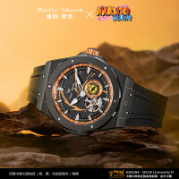 Welly Merck - 疾风传鸣人机械款黑色胶带黑色壳橙色面手表 Welly Merck - 疾风传鸣人机械款黑色胶带黑色壳橙色面手表