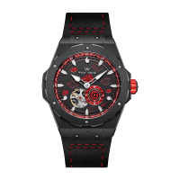 Welly Merck - 疾风传鼬机械款黑色胶带黑色壳红色面手表