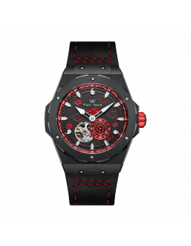 Welly Merck - 疾风传鼬机械款黑色胶带黑色壳红色面手表